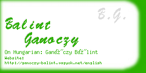 balint ganoczy business card